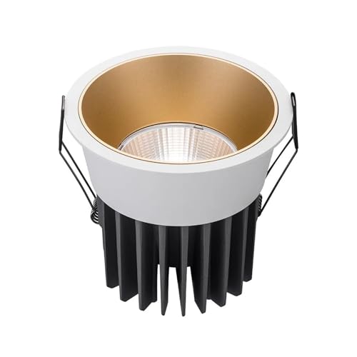 �A���`�O���A LED COB �X�|�b�g���C�g 12 ���b�g 15 18 ���b�g�����\�ȉ��^�_�E�����C�g 7 10 60 ° 2200 K 2700 3500 �C���e���A�Ɩ�(3500K,White and Gold,10W No dimmable)