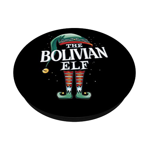 Bolivian Elf Christmas Group Xmas Pajama Party PopSockets Swappable PopGrip, Black - Image 2