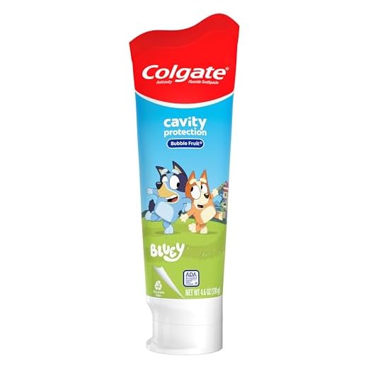 Colgate Kids Bluey Toothpaste with Fluoride, Fights Cavities, Mild Fruit Flavor, Sugar Free, 4.6 Oz Tube