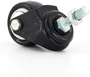 4 x Castor Wheels by FPM Direct Heavy Duty 200Kg Load Rating 40mm PU Rubber Swivel Castors with Brakes in Black, M8 Thread Fixing Nuts Included Trunk Trolley Furniture Cabinet Caster