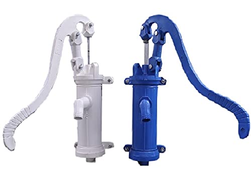 NIKS Plastic PVC Hand Pump 10-15 LPH (0-7 m, Blue and White) - Pack of 2