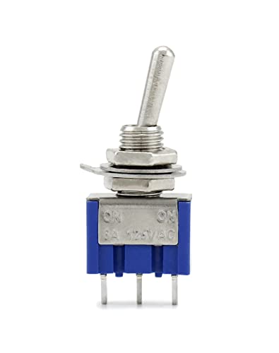 QWORK 20Stk Mini Kippschalter SPST AC 125V 6A ON-ON 3 Pins 2 Position für Auto Arduino LKW Boot (MTS102)