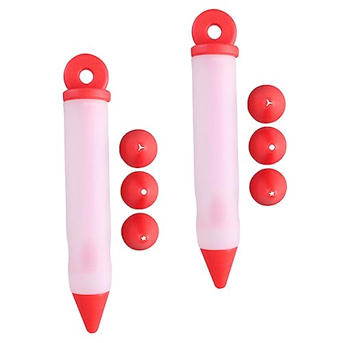 Warmhm 2sets Cake Decorating Pens Jam Writing Tools Squeeze Pens Baking Supplies Kitchen Silicone Tools