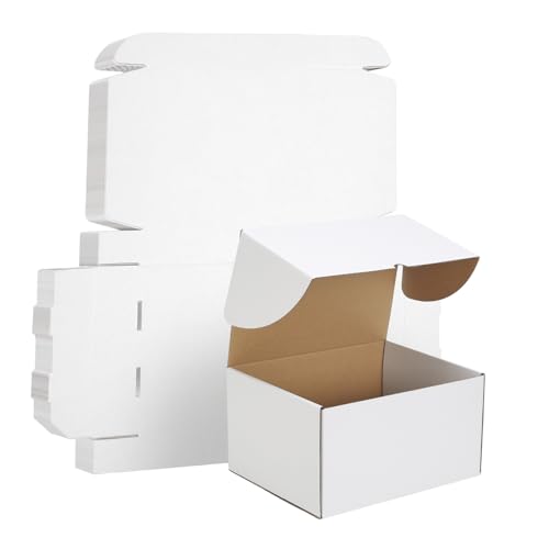 Image of WIFTREY 11x8x6 Shipping Box set of 15, white Corrugated Cardboard Boxes 11 x 8 x 6 for Shipping Small Business, Packaging, Moving, Mailing Supplies