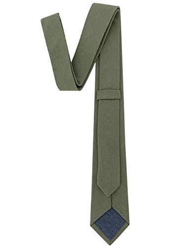 Image of Kebocis Mens Solid Color Cotton Necktie for Men