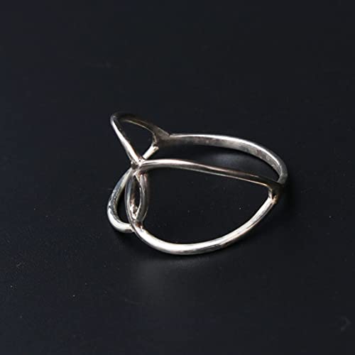 Image of Infinity Ring 925 Solid Sterling Silver Ring Women's Jewelry Designer Ring Minimalist Jewelry Infinity Wedding Ring Infinity Ring for Her Girlfriend