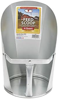 Little Giant® Galvanized Feed Scoop for Livestock | Heavy Duty Stackable Feed Scoop with Enclosed Handle (4 Quart, 1, Count)