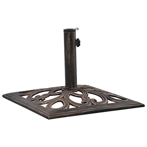 GOLINPEILO Square Patio Umbrella Base, Heavy Duty Umbrella Stand Outdoor Stand Umbrella Holder for Patio, Swimming Pool, Outdoor, Bronze 26.5 lbs 19.3