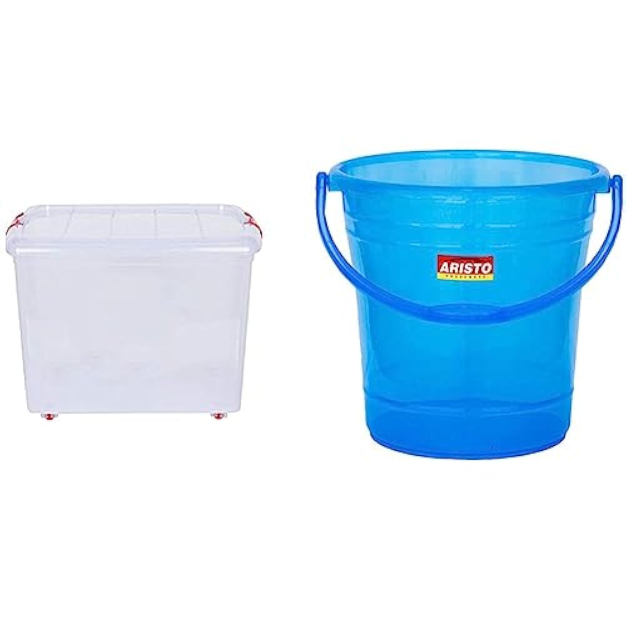 Plastic Rectangular Storage Box with Wheel, 25L