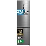 Midea Kühlschrank mit Gefrierfach | 378L Kühl-Gefrierkombination (256L + 122L) | Leise 29 dB | Inverter Kompressor, NoFrost, Metal Cooling, 113 kWh/Jahr | 201 cm Höhe, ‎ Edelstahl MDRB521MGA46D