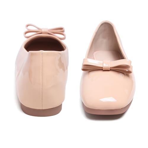 Image of Dear Time Women's Casual Foldable Ballet Flats Square Toe Ballerina Flats Shoes Comfortable
