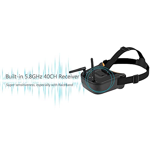 5.8Ghz Mini FPV Goggles 3 Inch 40CH FPV Video Headset Glasses 480 * 320 LCD Screen with Double RP SMA Antenna and Built in 1200mAh Battery for FPV Racing Drone Quadcopters by fosa - Image 4