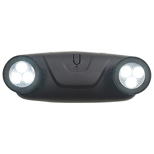 Tanlux Led Emergency Lights With Battery Backup, Two Head Adjustable Commercial Emergency Lights, Ul Listed, Ac 120/277V, Hardwired Emergency Lights For Business - 1 Pack(Black) #TOP1