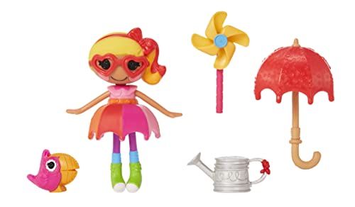 Lalaloopsy Mini Doll - April Sunsplash with Mini Pet Toucan, 3' Colorful Doll with Umbrella, Watering can & More Accessories in Reusable Package playset, for Ages 3-103,Multicolor,579083