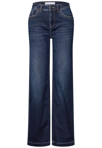 Street One Wide Leg Jeans deep Indigo Soft Washed 34