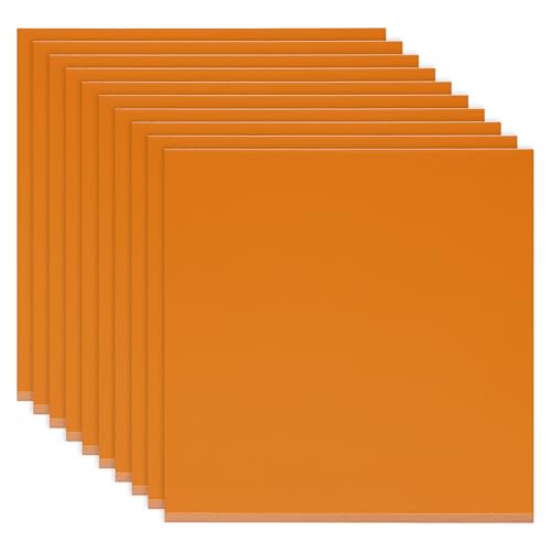 PATIKIL Orange Phenolic Sheet, 10pcs 100x100x5mm Laminated Resin Plate Board PCB Sheet for Electrical Electronic Fixtures DIY and Crafts