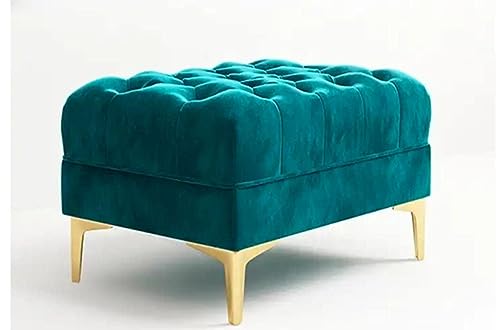 Image of Modern Sofa Solid Tek Wood Art Premium Classic Velvet Button Tufted Footrest Chesterfield Sofa for Living Room and Office (Pillows 4 Included) 3+1+1 (Teal Green) 5 Seater Sofa Set