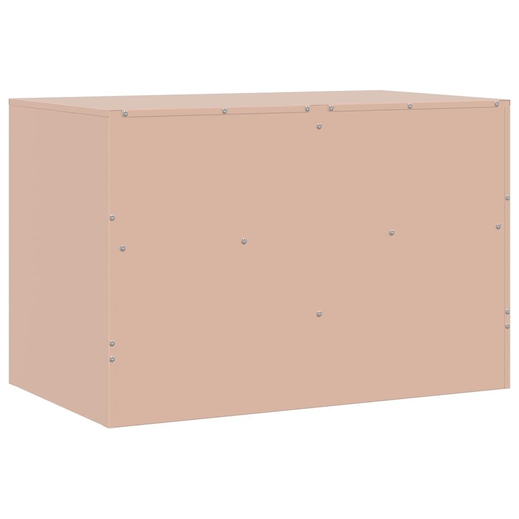 Hothingwell TV-Möbel, Rosa, 67 x 39 x 44 cm, Stahl, Kaltlaminat | Zeitschriftenablage und Fernbedienungen, 2 Griffe, einfache Reinigung mit feuchtem Tuch