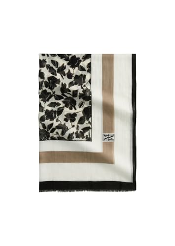 Marc O'Polo Damen Schal mit Muster mit Fransen, Mehrfarbig (Multi/Summer Sand), One Size