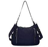 PANYUYI Shoulder Bag for Women Tote Bags Cute Hobo Purses and Handbags Hobo Bags Nylon Crossbody Bag Black Satchel Bag (Black)