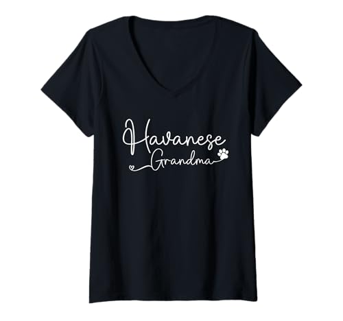 Mujer Havanese Grandma Design Havanese Dog Lovers Camiseta Cuello V