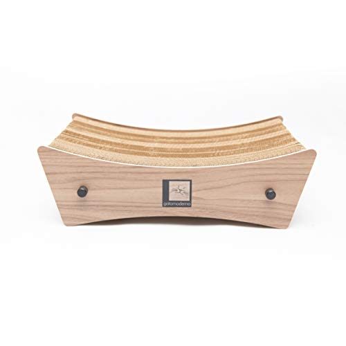 Gatomoderno Arranhador para Gatos de Papelão Kraft, Acabamento de MDF, Cama para Gatos, Brinquedo pa