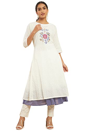 Image of Soch Women's Cotton Blend Regular Fit Solid Regular Kurta Dress Shirt