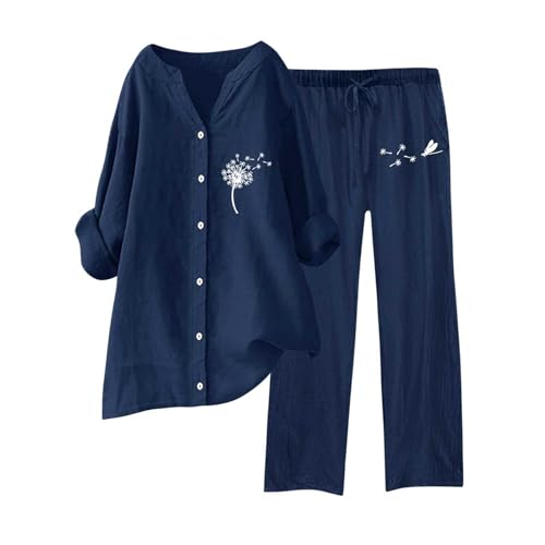 Ensemble femme chic vetement lin fluide pantalon blanc anti-chaleur