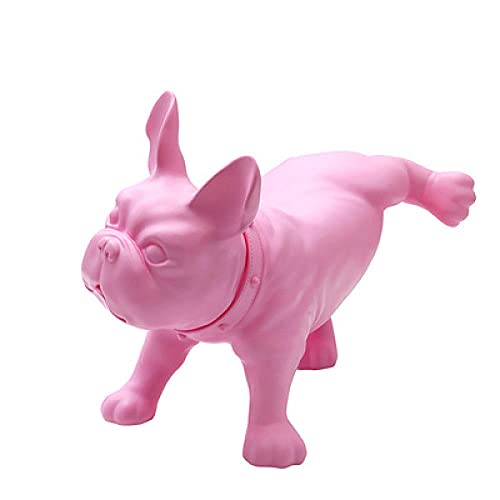 Sculpture de chien simulée rose 47cm pour rompre la monotonie du salon