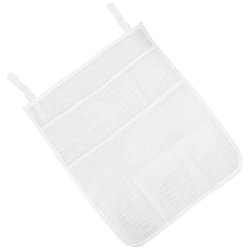 Cabilock Netz-Aufbewahrungstasche für Babybett Hängend mit Verstellbaren Gurten Atmungsaktiv für Wickelaccessoires Kleidung und Spielsachen Weiß