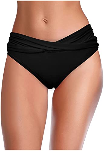 ELizoop Traje de baño Menstrual Traje de baño con Parte Inferior de Bikini, Bragas de período Traje de baño con Parte Inferior de Bikini de Talle Alto para Adolescentes, niñas (L,Negro-1,L) Cover