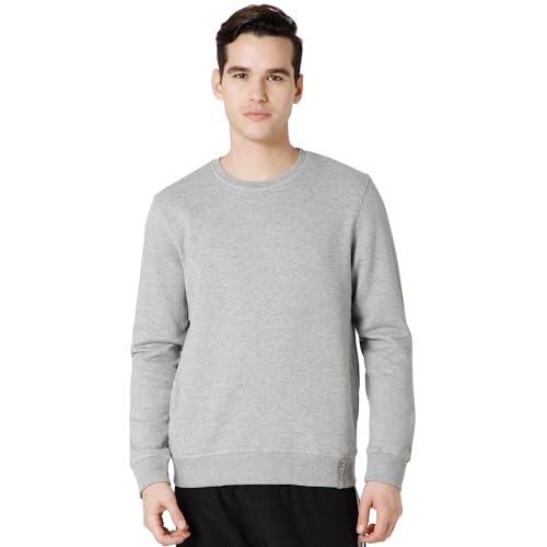 Image of BODYACTIVE Men Full Sleeve Solid Sweatshirt