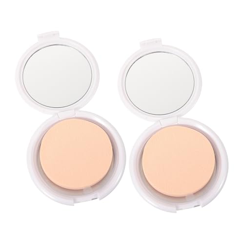 Beaupretty 2個空のクッションファンデーションボックス メイクアップクリーム収納ケース コンパクトデザインで持ち運び便利 鏡付き 化粧ポーチやハンドバッグに収納可能