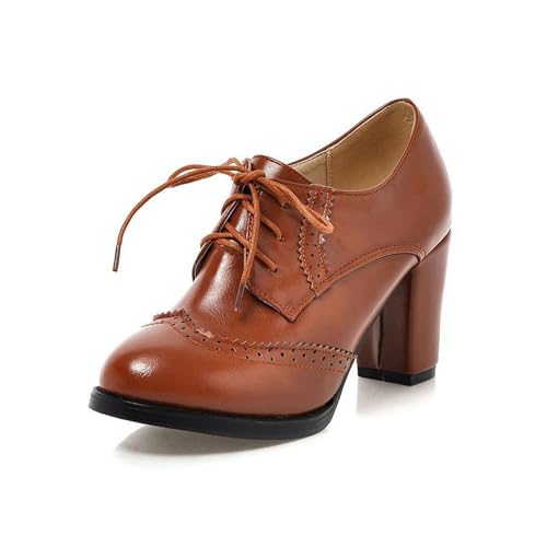 Chaussures rétro pour femme talon épais confort grande taille chic