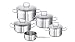 Produktbild Schulte-Ufer Set1003 Meister Set Profi-Star, 5-teilig, Topfset Edelstahl, geeignet für Induktion, Silber