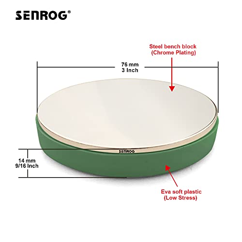 Senrog Bench Block For Jewelry Making, No-Rebound Steel Block, Dia:3'' Height: 9/16'', Jewelry Metal Stamping Tools For Jewelry Making & Metal Stamping, Alloy Steel, Mirror Surface, Chrome-Plating #TOP1