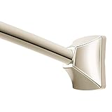 Moen 72-Inch Polished Nickel Permanent Mount Adjustable Curved Shower Rod, CSR2164NL