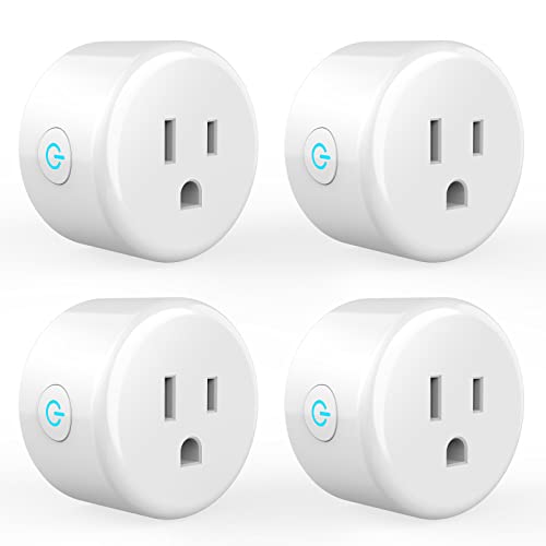 Smart Mini Plug Compatible with Alexa and Google Home, WiFi Outlet Socket Remote Control with Timer Function, Only Supports 2.4GHz Network, No Hub Required, ETL FCC Listed 4 Pack Cover