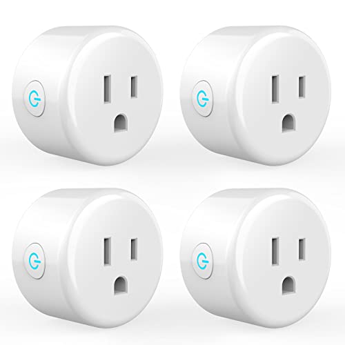 Smart Mini Plug Compatible with Alexa and Google Home, WiFi Outlet Socket Remote Control with Timer Function, Only Supports 2.4GHz Network, No Hub Required, ETL FCC Listed 4 Pack