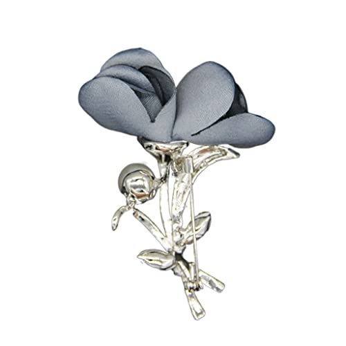 Corsage à revers en tissu pour femme avec broche diamant et strass chic