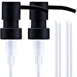 Black Soap Dispenser Pump Replacement - Matte 304 Stainless Steel Hand Soap and Lotion Dispenser Pumps Replacement for Regular Grass Mouth Bottles, Standard 28/400 (1 in-1.03 in) Neck Size