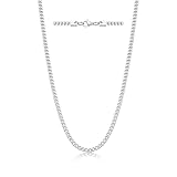High Polished 3mm 16 Inches Stainless Steel Franco Curb Chain Necklace Mens Womens Necklace Jewelry