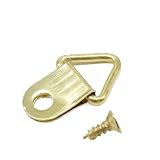 Ganci triangolari in metallo per quadri, Ganci for quadri con anello a D, multicolori, dimensioni multiple, confezione da 25(A Golden 10x20mm)