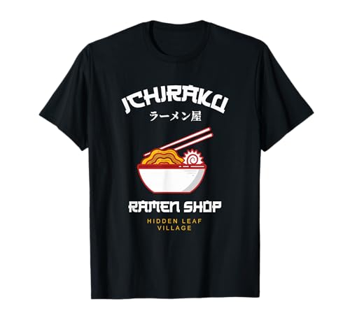 Ichiraku Ramen Shop Hidden Leaf Village Japanese anime t-shirt, Preto, S