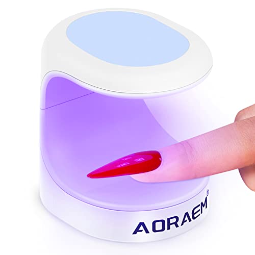 Aoraem Mini Nail Lamp,16W Led Nail Light For Gel Nails Quick Drying Mini Nail Dryer Nail Art Lamp For Home Diy (Blue) #TOP26