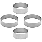 wrtgerht Edelstahl-Kuchen-Backring: 4 runde Mousse-Formen, kleine Gebäckkeks-Backringe, Ausstecher, Thunfisch-Tartar-Form for die Küche, Dessertherstellung Küchengeräte