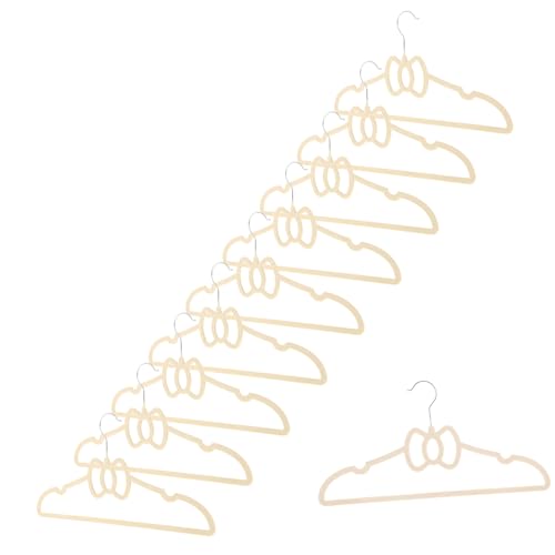 CHILDWEET 10pcs Flocking Hanger Women Clothes Hangers Dry Wet Clothes Hangers Wedding Hanger Pants Hangers Clothes Hanger Black Hanger Youth Hangers Dorm Hangers Coat Hanger Beige