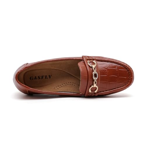 Image of Women's Business Loafers Work Casual Flats Shoes Lightweight Penny PU Leather Slip On Walking Shoes