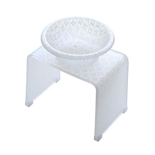 アクリル2点セット「SHIPPOU(七宝)」バスチェア&ウォッシュボール(マットホワイト)