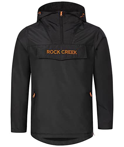 Rock Creek Herren Softshell Jacke Outdoor Jacke Windbreaker Übergangsjacke Anorak Kapuze Regenjacke Winterjacke Herrenjacke Jacket H-295 Schwarz L Cover